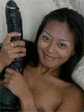 Asian cunt toyed with a huge dildo