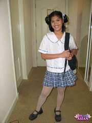 Tight little asian coed gets deeply banged and cumfaced at home