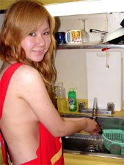 Asian teen puts carrot n cucumber in pussy