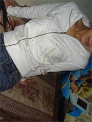 Lovely Asian ex-girlfriend shows her white panties and tight pussy