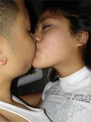 Lovely Asian stud shares some private photos of her shaved pussy and BF