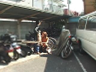 Horny japanese babe exhib in street then gets mouth cum filled